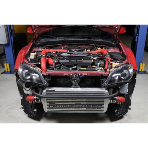 Grimmspeed Front Mount Intercooler Kit Inc. Red Piping For Subaru 08-14 STI Grim