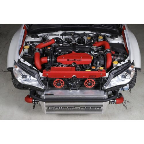 Grimmspeed Front Mount Intercooler Kit Inc. Red Piping For Subaru 08-14 WRX Grim