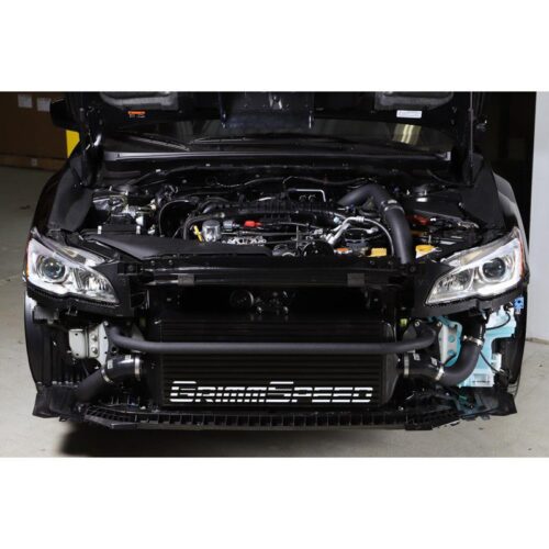 Grimmspeed Front Mount Intercooler Kit Black Coated Inc. Red Piping For Subaru 1