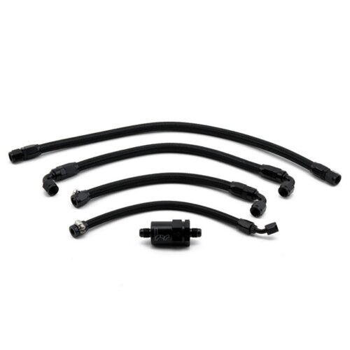 HYBRID RACING 92-2000 CIVIC AND 94-2001 INTEGRA KSWAP BLACK TUCKED FUEL LINE KIT