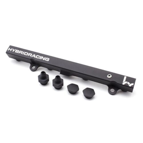 HYBRID RACING K-SWAP BLACK FUEL RAIL WITH 2 -6/-8 FITTINGS, 1 -8PLUG AND, 3 ORIN